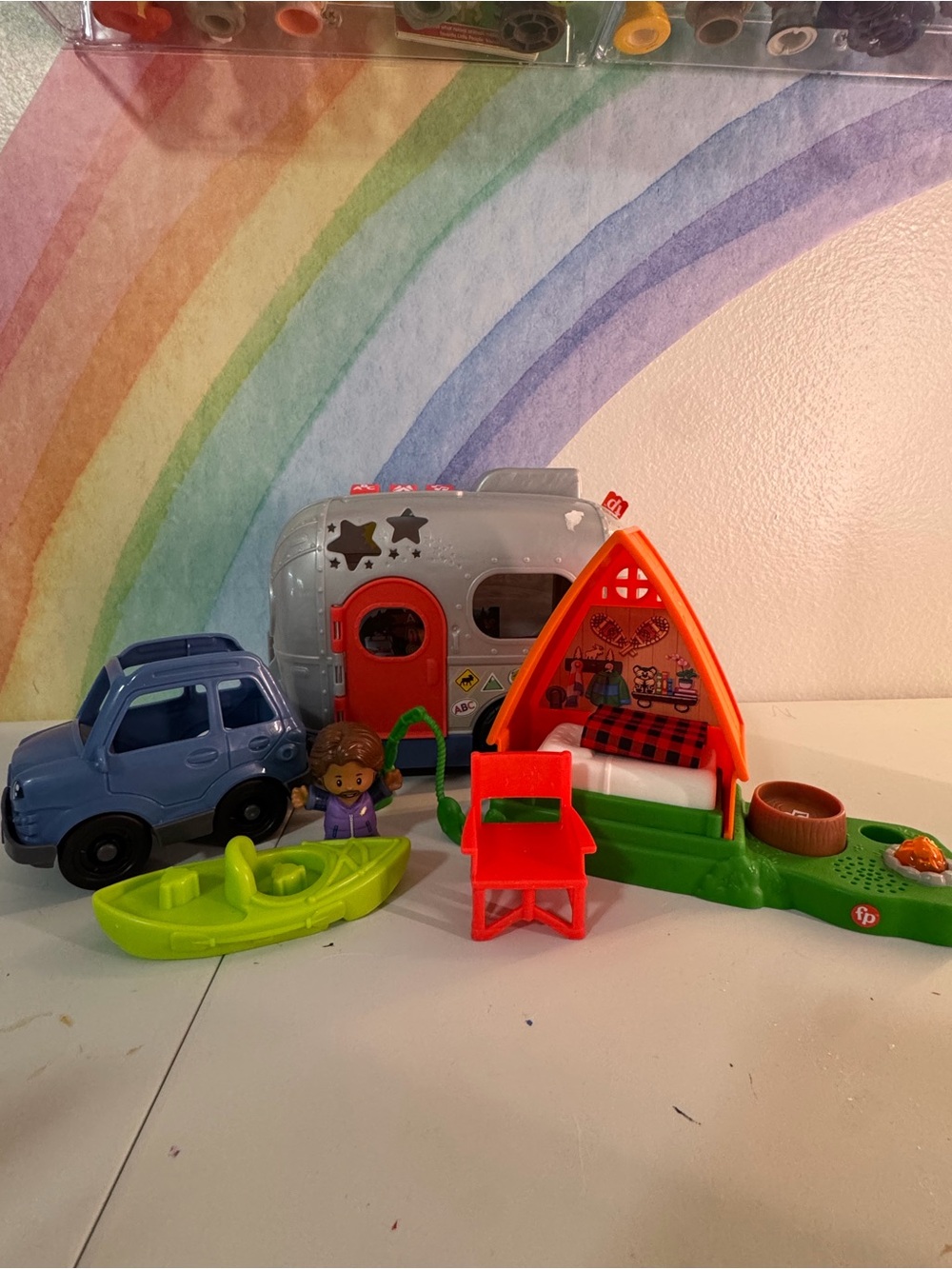 Fisher-Price little people Purple Camper Playset with Accessories